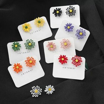 Colourful Summer Daisy Flower Stud Earrings, 3 of 9