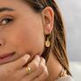 Palma Hamsa Hand Gold Hoop Earrings, thumbnail 4 of 5