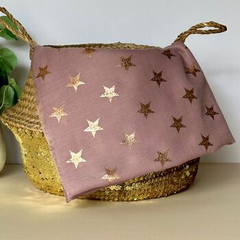 Antique Stars Print Scarf In Pink, 4 of 4
