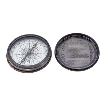 Personalised Three Inch Gunmetal 100 Year Calendar Compass, 6 of 9