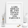 Coco Chanel 'Classy And Fabulous' Typography Print, thumbnail 3 of 4