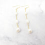 Statement Freshwater Pearl Dangle Drop Bridal Earrings, thumbnail 3 of 6