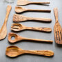 8pc Italian Olive Wood Kitchen Utensil Set, thumbnail 3 of 8