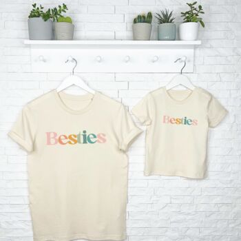 Natural Personalised Matching Mum And Child T Shirt Set, 5 of 6