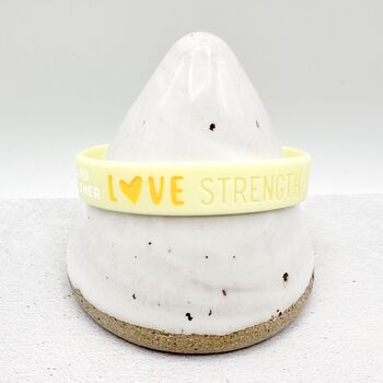 Yellow Awareness Ribbon Bracelet Wristband, 4 of 9