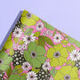 Pink And Green Vintage Floral Pattern Wrapping Paper, thumbnail 2 of 6