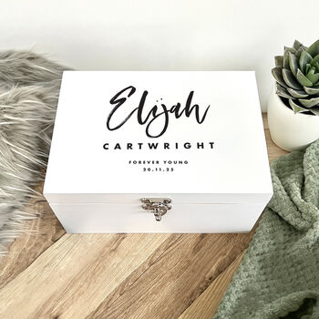 Personalised Modern Any Occasion White Memory Box Three Sizes 22cm | 27cm | 30cm, 3 of 8