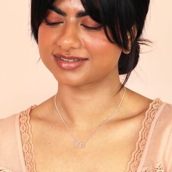 Crystal Interlocking Circle Pendant Necklace, 5 of 10