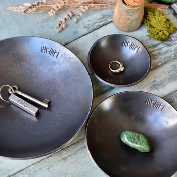 11th Anniversary Gift Set Of Three Pressed Steel Bowls, 5 of 9