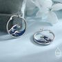 The Great Wave Sterling Silver Hoop Earrings, thumbnail 3 of 10