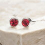 Sterling Silver July Ruby Birthstone Stud Earrings, thumbnail 5 of 10