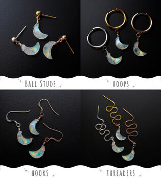 Moonstone Star And Moon Crystal Earrings, 4 of 11
