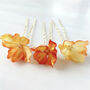 Orange Flower Hair Pins, thumbnail 3 of 6