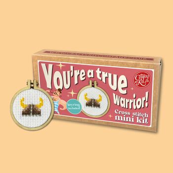 You're A True Warrior! Mini Matchbox Cross Stitch Kit, 5 of 5