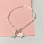 Personalised Sterling Silver Mini Starfish And Initial Star Bracelet, thumbnail 7 of 12