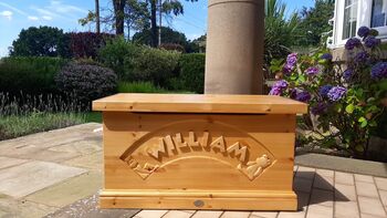 Solid Pine British Made Personalised Toy Box, 9 of 12