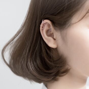 Sterling Silver Single Simple Thin Hoop Ear Cuff, 5 of 8