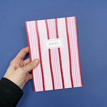 Red And Pink Stripe Notebook, 3 of 7