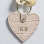 Personalised Blush Leather Heart Keyring, thumbnail 2 of 2