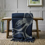 Stag Navy Faux Cashmere Throw 140x180, thumbnail 3 of 5