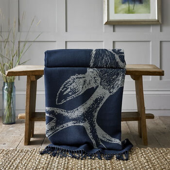 Stag Navy Faux Cashmere Throw 140x180, 3 of 5