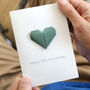 Personalised 55th Emerald Anniversary Origami Heart Card, thumbnail 1 of 6