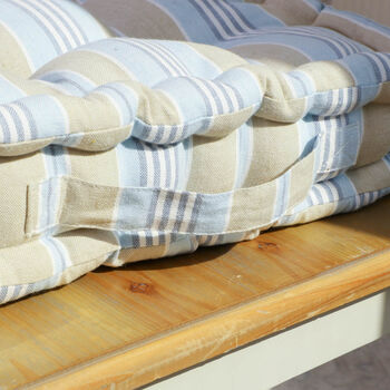 Cotton Stripe Dining Chair Cushions, 4 of 6