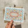 Folk Style Folded Thank You Cards And Envelopes, thumbnail 1 of 8
