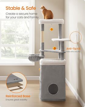 Tall Cat Tree Multi Level Cat Tower, 7 of 8