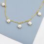 Dangle Pearl Necklace In Sterling Silver, thumbnail 2 of 10