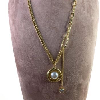 Pearl Pendant Necklace Rowan, 2 of 4