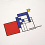 Mondrian Goes Cycling White T Shirt, thumbnail 2 of 6