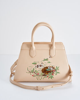 Henrietta Embroidered Cygnet Tote Bag Biscuit, 2 of 8
