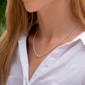 Sterling Silver Trinity Charm Collector Necklace, 2 of 5