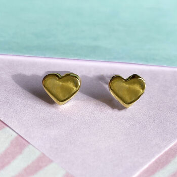 Heart Stud Rose/Gold Plated Sterling Silver Earrings, 3 of 7