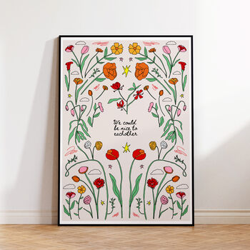 Olivia Dean “Nice To Each Other” Floral Lyric Art Print, 2 of 3