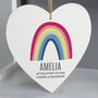 Personalised Rainbow Large Wooden Heart Decoration, thumbnail 4 of 4