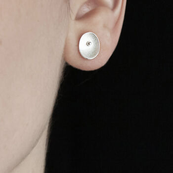 Small Silver Seed Stud Earrings, 3 of 4