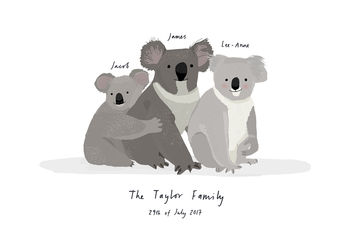 Personalised Koala Family Print, 3 of 5