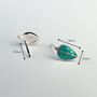 Sterling Silver Green Leaf Stud Earrings, thumbnail 3 of 6