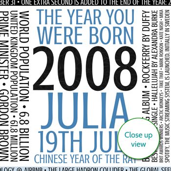 Personalised 16th Birthday Print Year 2008 Facts, 3 of 12