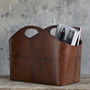 Curved Leather Storage Basket, thumbnail 2 of 3