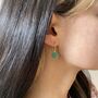 Antibes Chrysoprase And Gold Plated Earrings, thumbnail 2 of 4