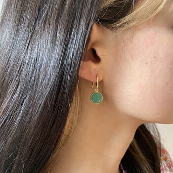 Antibes Chrysoprase And Gold Plated Earrings, 2 of 4