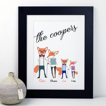 Personalised Family Fox Print, 2 of 5