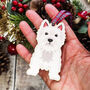 Westie Hanging Wooden Christmas Decoration, thumbnail 1 of 6