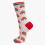 Women's Bamboo Socks Cream Red Rainbow, thumbnail 1 of 2