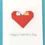 Personalised Cat Father's Day Origami Heart Card, thumbnail 5 of 7