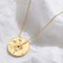 Birth Flower Disc Necklace In 18 Carat Gold Vermeil, thumbnail 12 of 12