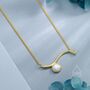 Sterling Silver Opal Wave Pendant Necklace, thumbnail 7 of 12